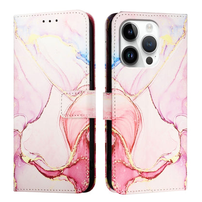 For iPhone 16 Pro PT003 Marble Pattern Flip Leather Phone Case(Rose Gold LS005) - iPhone 16 Pro Cases by PMC Jewellery | Online Shopping South Africa | PMC Jewellery | Buy Now Pay Later Mobicred