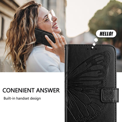 For iPhone 16 Pro Max Embossed Butterfly Leather Phone Case(Black) - iPhone 16 Pro Max Cases by PMC Jewellery | Online Shopping South Africa | PMC Jewellery | Buy Now Pay Later Mobicred