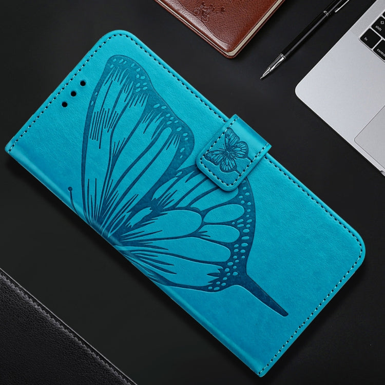 For iPhone 16 Pro Max Embossed Butterfly Leather Phone Case(Blue) - iPhone 16 Pro Max Cases by PMC Jewellery | Online Shopping South Africa | PMC Jewellery | Buy Now Pay Later Mobicred