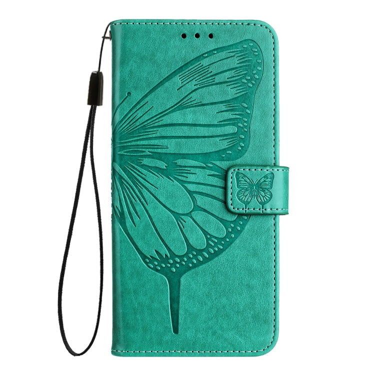 For iPhone 16 Pro Embossed Butterfly Leather Phone Case(Green) - iPhone 16 Pro Cases by PMC Jewellery | Online Shopping South Africa | PMC Jewellery | Buy Now Pay Later Mobicred