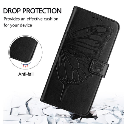 For iPhone 16 Plus Embossed Butterfly Leather Phone Case(Black) - iPhone 16 Plus Cases by PMC Jewellery | Online Shopping South Africa | PMC Jewellery | Buy Now Pay Later Mobicred