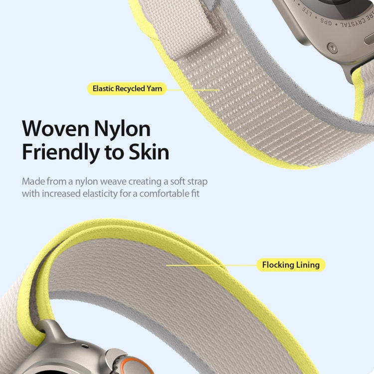 For Apple Watch 10 42mm DUX DUCIS YJ Series Nylon Watch Band(Yellow) - Watch Bands by DUX DUCIS | Online Shopping South Africa | PMC Jewellery | Buy Now Pay Later Mobicred