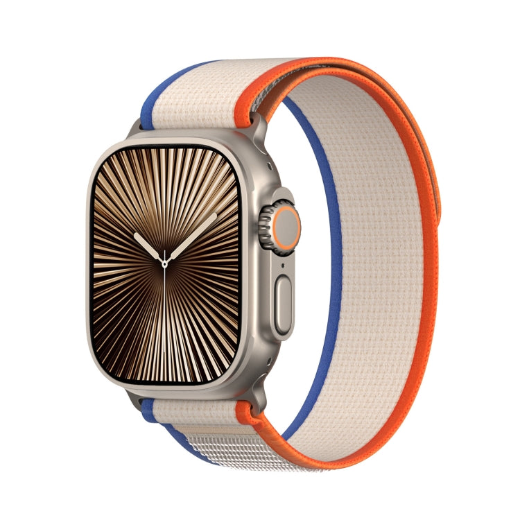 For Apple Watch 10 42mm DUX DUCIS YJ Series Nylon Watch Band(Orange Beige) - Watch Bands by DUX DUCIS | Online Shopping South Africa | PMC Jewellery | Buy Now Pay Later Mobicred