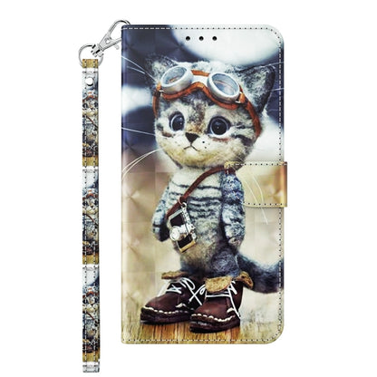 For Google Pixel 9 3D Painted Pattern Leather Phone Case(Naughty Cat) - Google Cases by PMC Jewellery | Online Shopping South Africa | PMC Jewellery | Buy Now Pay Later Mobicred