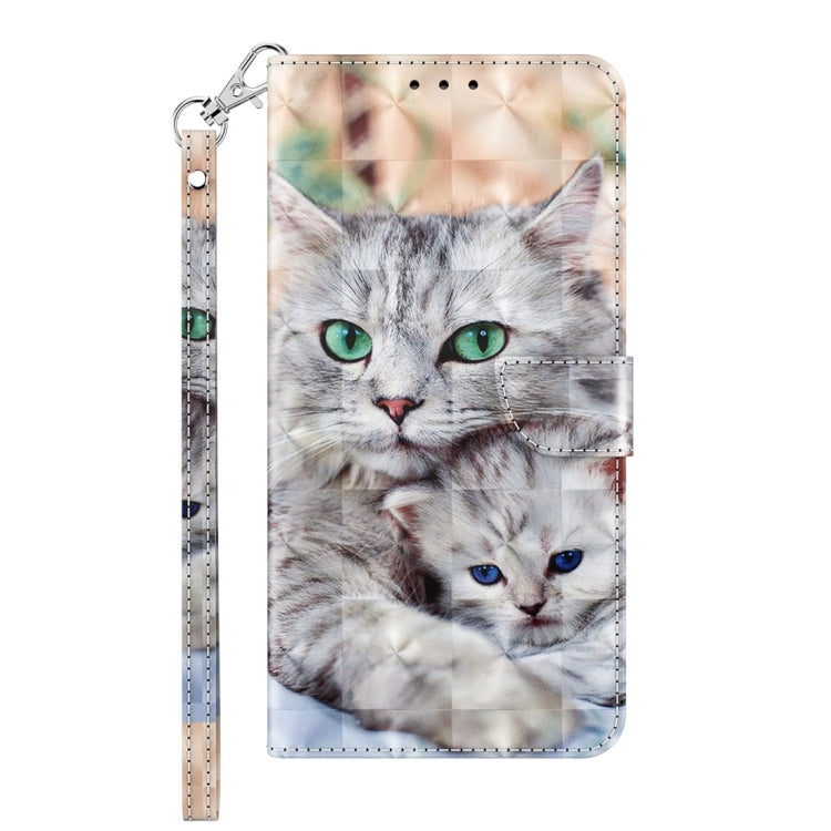 For Google Pixel 9 3D Painted Pattern Leather Phone Case(Two Loving Cats) - Google Cases by PMC Jewellery | Online Shopping South Africa | PMC Jewellery | Buy Now Pay Later Mobicred