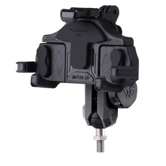 MOTOSLG Crab Motorcycle Phone Clamp Bracket M10 Ballhead Mount with Anti-theft Lock(Black) - Holder by MOTOLSG | Online Shopping South Africa | PMC Jewellery | Buy Now Pay Later Mobicred