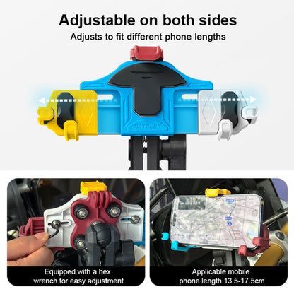 MOTOSLG Crab Motorcycle Phone Clamp Bracket L-Type Rear Mirror Mount with Anti-theft Lock(Black) - Holder by MOTOLSG | Online Shopping South Africa | PMC Jewellery | Buy Now Pay Later Mobicred