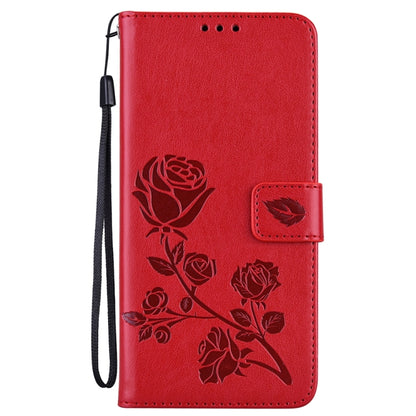 For Xiaomi Redmi Note 13 Pro 5G / Poco X6 Rose Embossed Flip PU Leather Phone Case(Red) - Note 13 Pro Cases by PMC Jewellery | Online Shopping South Africa | PMC Jewellery | Buy Now Pay Later Mobicred