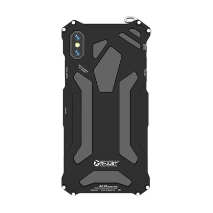 For iPhone X R-JUST Shockproof Armor Metal Protective Case(Black) - More iPhone Cases by R-JUST | Online Shopping South Africa | PMC Jewellery