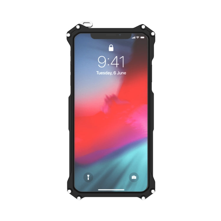 For iPhone X R-JUST Shockproof Armor Metal Protective Case(Black) - More iPhone Cases by R-JUST | Online Shopping South Africa | PMC Jewellery