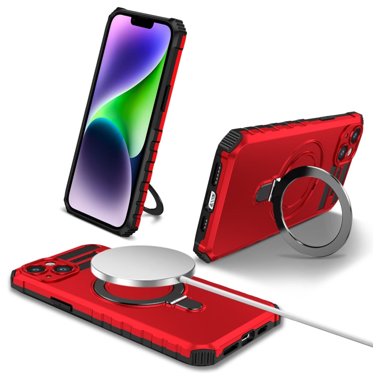 For iPhone 15 MagSafe Magnetic Holder Phone Case(Red) - iPhone 15 Cases by PMC Jewellery | Online Shopping South Africa | PMC Jewellery