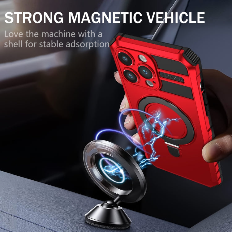 For iPhone 15 Pro MagSafe Magnetic Holder Phone Case(Red) - iPhone 15 Pro Cases by PMC Jewellery | Online Shopping South Africa | PMC Jewellery