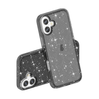 For iPhone 16 Plus Shockproof Terminator Glitter Powder Phone Case(Black) - iPhone 16 Plus Cases by PMC Jewellery | Online Shopping South Africa | PMC Jewellery | Buy Now Pay Later Mobicred