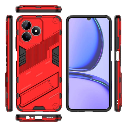 For Realme C53 4G Punk Armor 2 in 1 PC + TPU Phone Case with Holder(Red) - Realme Cases by PMC Jewellery | Online Shopping South Africa | PMC Jewellery | Buy Now Pay Later Mobicred