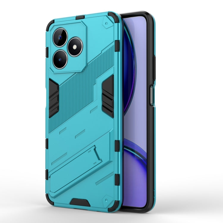 For Realme C53 4G Punk Armor 2 in 1 PC + TPU Phone Case with Holder(Blue) - Realme Cases by PMC Jewellery | Online Shopping South Africa | PMC Jewellery | Buy Now Pay Later Mobicred