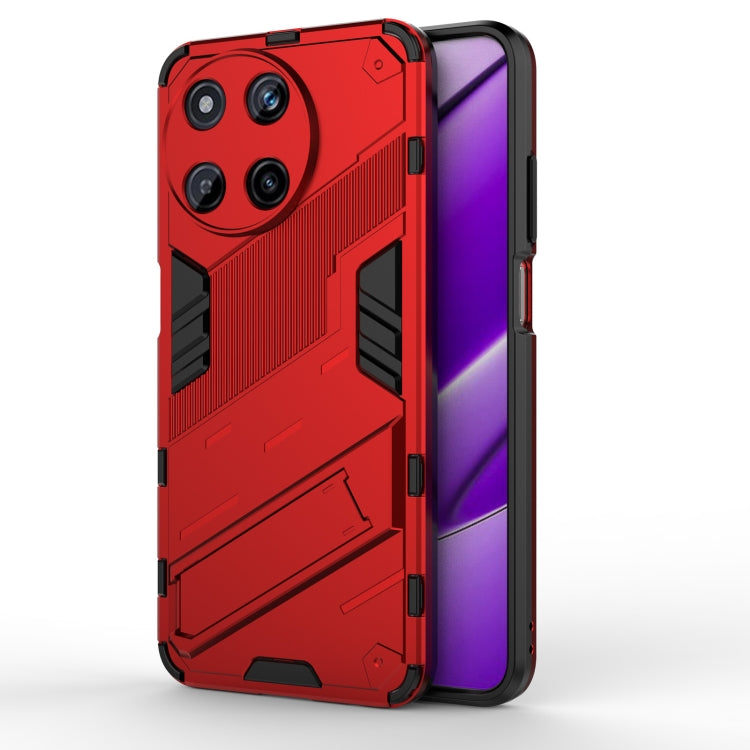 For Realme 11 4G Global Punk Armor 2 in 1 PC + TPU Phone Case with Holder(Red) - Realme Cases by PMC Jewellery | Online Shopping South Africa | PMC Jewellery | Buy Now Pay Later Mobicred