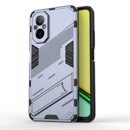 For Realme C67 4G Global Punk Armor 2 in 1 PC + TPU Phone Case with Holder(Grey) - Realme Cases by PMC Jewellery | Online Shopping South Africa | PMC Jewellery | Buy Now Pay Later Mobicred