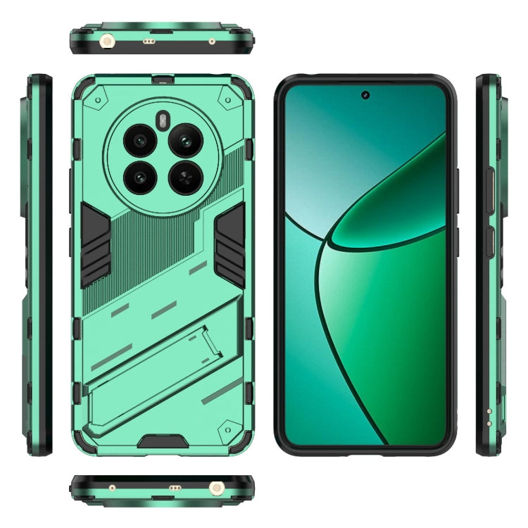 For Realme 12+ 5G Global Punk Armor 2 in 1 PC + TPU Phone Case with Holder(Green) - Realme Cases by PMC Jewellery | Online Shopping South Africa | PMC Jewellery | Buy Now Pay Later Mobicred