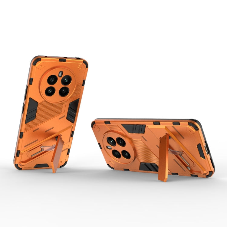 For Realme 12+ 5G Global Punk Armor 2 in 1 PC + TPU Phone Case with Holder(Orange) - Realme Cases by PMC Jewellery | Online Shopping South Africa | PMC Jewellery | Buy Now Pay Later Mobicred