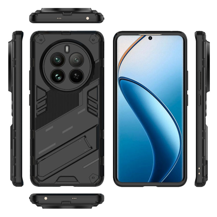 For Realme 12 Pro 5G Global Punk Armor 2 in 1 PC + TPU Phone Case with Holder(Black) - Realme Cases by PMC Jewellery | Online Shopping South Africa | PMC Jewellery | Buy Now Pay Later Mobicred