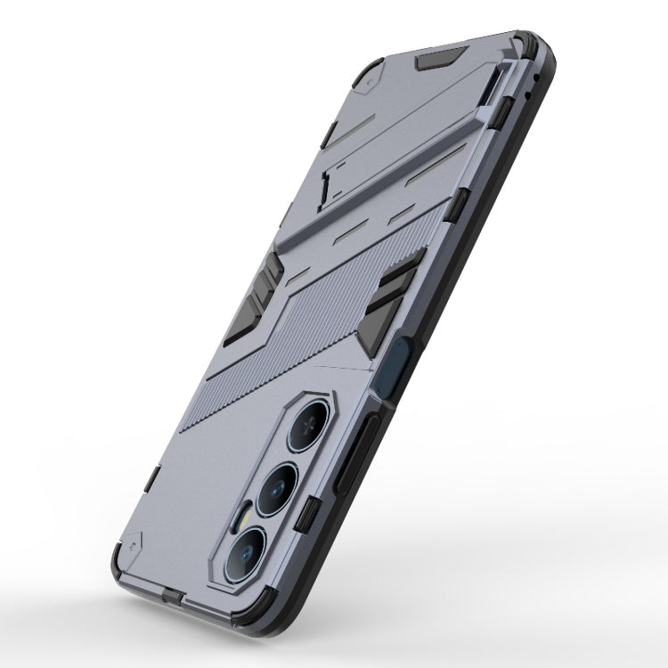 For Realme C65 4G Global Punk Armor 2 in 1 PC + TPU Phone Case with Holder(Grey) - Realme Cases by PMC Jewellery | Online Shopping South Africa | PMC Jewellery | Buy Now Pay Later Mobicred