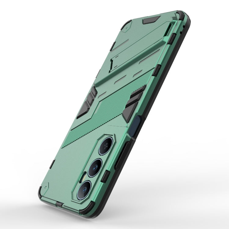 For Realme C65 4G Global Punk Armor 2 in 1 PC + TPU Phone Case with Holder(Green) - Realme Cases by PMC Jewellery | Online Shopping South Africa | PMC Jewellery | Buy Now Pay Later Mobicred