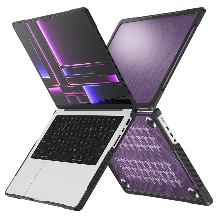 For MacBook Pro 14.2 inch 2023 / 2021 Dot Translucent Laptop Protective Case(Transparent Purple) - MacBook Pro Cases by PMC Jewellery | Online Shopping South Africa | PMC Jewellery | Buy Now Pay Later Mobicred