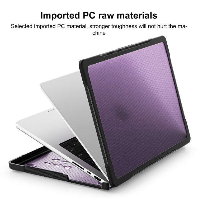 For MacBook Pro 14.2 inch 2023 / 2021 Dot Translucent Laptop Protective Case(Transparent Purple) - MacBook Pro Cases by PMC Jewellery | Online Shopping South Africa | PMC Jewellery | Buy Now Pay Later Mobicred