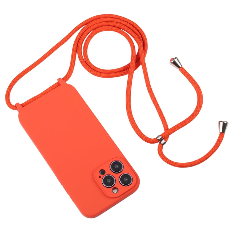 For iPhone 16 Plus Crossbody Lanyard Liquid Silicone Case(Orange) - iPhone 16 Plus Cases by PMC Jewellery | Online Shopping South Africa | PMC Jewellery | Buy Now Pay Later Mobicred