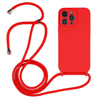 For iPhone 16 Pro Crossbody Lanyard Liquid Silicone Case(Red) - iPhone 16 Pro Cases by PMC Jewellery | Online Shopping South Africa | PMC Jewellery | Buy Now Pay Later Mobicred