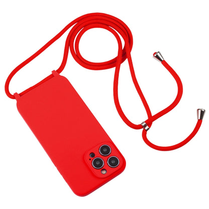 For iPhone 16 Pro Crossbody Lanyard Liquid Silicone Case(Red) - iPhone 16 Pro Cases by PMC Jewellery | Online Shopping South Africa | PMC Jewellery | Buy Now Pay Later Mobicred