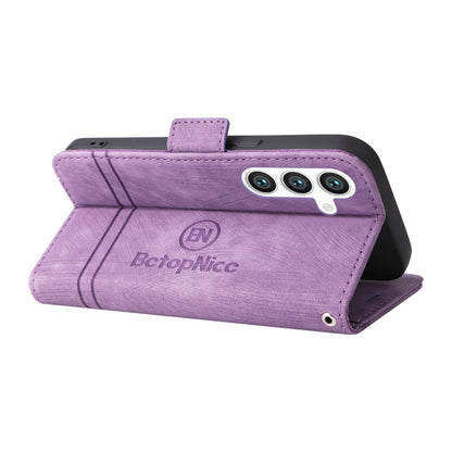 For Samsung Galaxy S24+ BETOPNICE Dual-side Buckle Leather Phone Case(Purple) - Galaxy Phone Cases by BETOPNICE | Online Shopping South Africa | PMC Jewellery | Buy Now Pay Later Mobicred