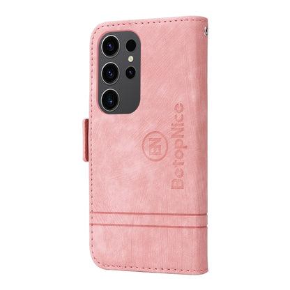 For Samsung Galaxy S24 Ultra BETOPNICE Dual-side Buckle Leather Phone Case(Pink) - Galaxy Phone Cases by BETOPNICE | Online Shopping South Africa | PMC Jewellery | Buy Now Pay Later Mobicred