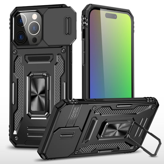 For iPhone 16 Pro Armor PC + TPU Camera Shield Phone Case(Black) - iPhone 16 Pro Cases by PMC Jewellery | Online Shopping South Africa | PMC Jewellery | Buy Now Pay Later Mobicred