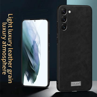 For Samsung Galaxy S24+ 5G SULADA Shockproof TPU + Handmade Leather Phone Case(Black) - Galaxy S24+ 5G Cases by SULADA | Online Shopping South Africa | PMC Jewellery | Buy Now Pay Later Mobicred