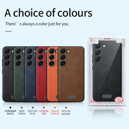 For Samsung Galaxy S24+ 5G SULADA Shockproof TPU + Handmade Leather Phone Case(Red) - Galaxy S24+ 5G Cases by SULADA | Online Shopping South Africa | PMC Jewellery | Buy Now Pay Later Mobicred