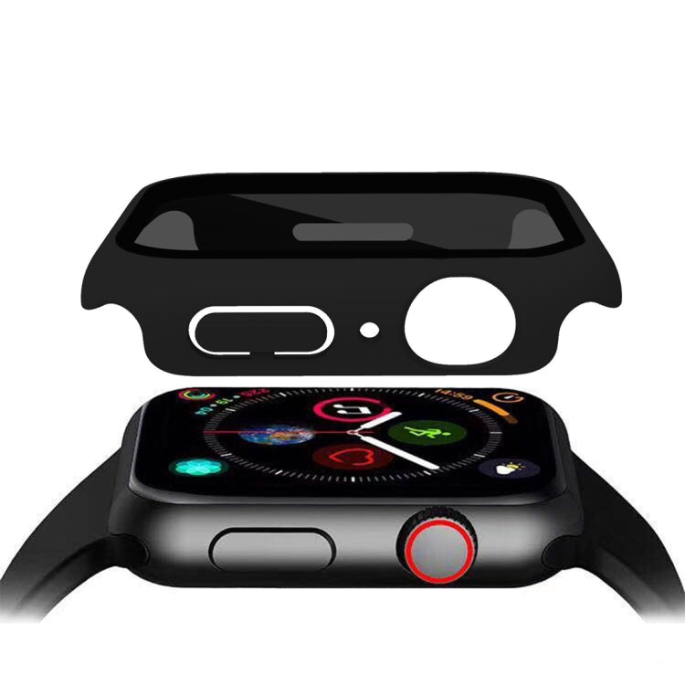 For Apple Watch Ultra 49mm Frosted PC + Anti-spy Tempered Film Integrated Watch Protective Case(Black) - Watch Cases by PMC Jewellery | Online Shopping South Africa | PMC Jewellery | Buy Now Pay Later Mobicred