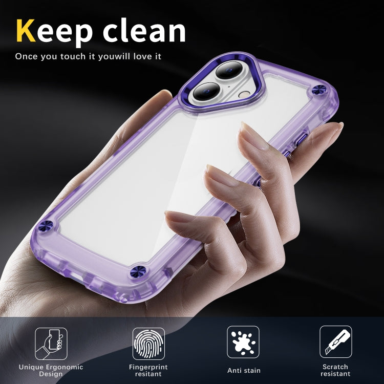 For iPhone 16 Plus Skin Feel TPU + PC Phone Case(Transparent Purple) - iPhone 16 Plus Cases by PMC Jewellery | Online Shopping South Africa | PMC Jewellery | Buy Now Pay Later Mobicred