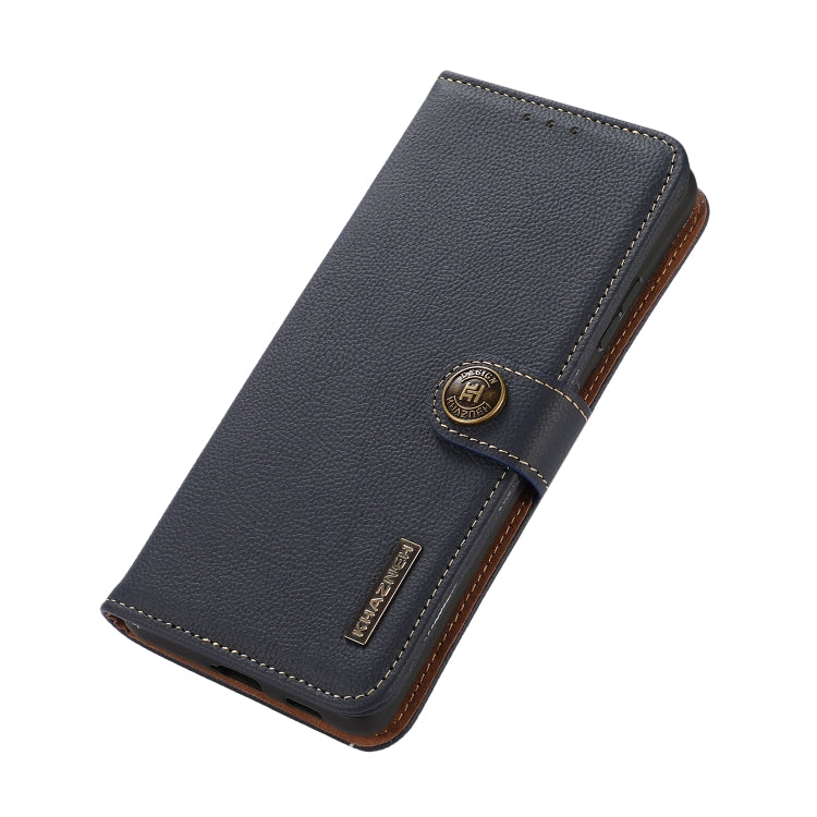 For Samsung Galaxy S24 Ultra KHAZNEH Custer Genuine Leather RFID Phone Case(Blue) - Galaxy Phone Cases by PMC Jewellery | Online Shopping South Africa | PMC Jewellery | Buy Now Pay Later Mobicred