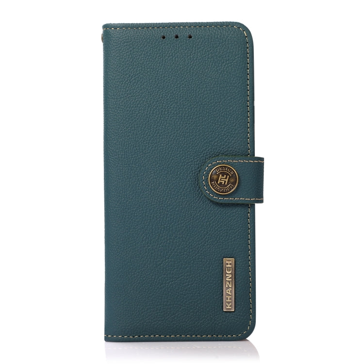 For Samsung Galaxy S24+ KHAZNEH Custer Genuine Leather RFID Phone Case(Green) - Galaxy Phone Cases by PMC Jewellery | Online Shopping South Africa | PMC Jewellery | Buy Now Pay Later Mobicred