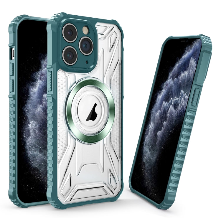 For iPhone 11 Pro Max CD Texture Magsafe Phone Case(Dark Green) - iPhone 11 Pro Max Cases by PMC Jewellery | Online Shopping South Africa | PMC Jewellery