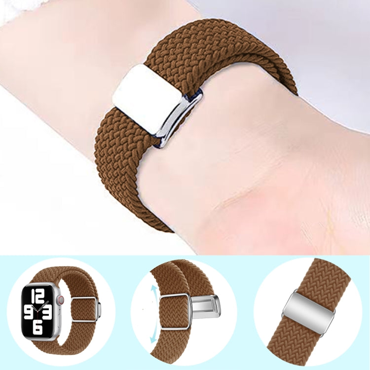 For Apple Watch Ultra 2 49mm Nylon Loop Magnetic Buckle Watch Band(Brown) - Watch Bands by PMC Jewellery | Online Shopping South Africa | PMC Jewellery | Buy Now Pay Later Mobicred