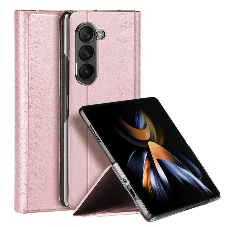 For Samsung Galaxy Z Fold5 5G DUX DUCIS Bril Series PU + TPU Phone Case(Pink) - Galaxy Z Fold5 Cases by DUX DUCIS | Online Shopping South Africa | PMC Jewellery | Buy Now Pay Later Mobicred