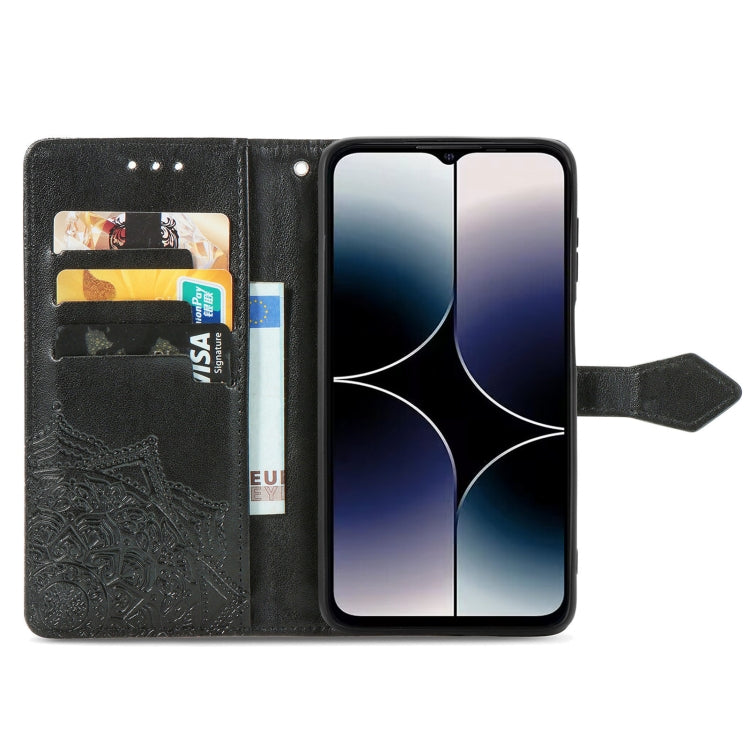 For Ulefone Note 16 Pro Mandala Flower Embossed Leather Phone Case(Black) - Ulefone Cases by PMC Jewellery | Online Shopping South Africa | PMC Jewellery | Buy Now Pay Later Mobicred