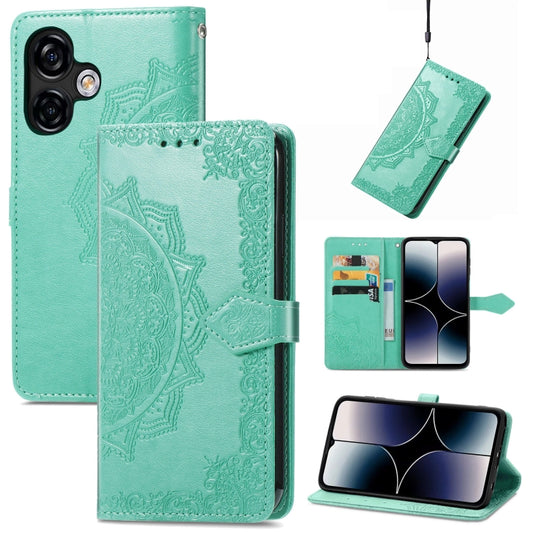 For Ulefone Note 16 Pro Mandala Flower Embossed Leather Phone Case(Green) - Ulefone Cases by PMC Jewellery | Online Shopping South Africa | PMC Jewellery | Buy Now Pay Later Mobicred