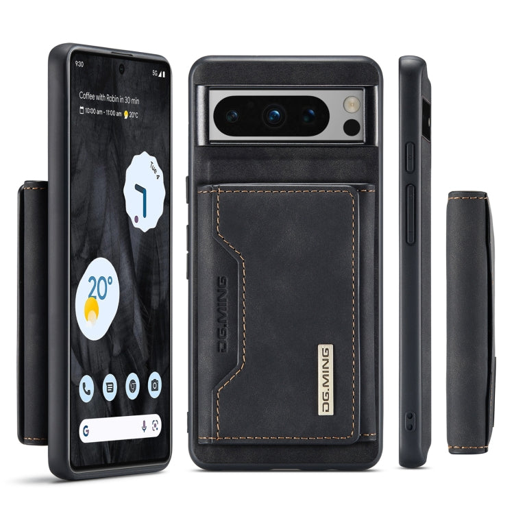 For Google Pixel 8 Pro DG.MING M2 Series 3-Fold Multi Card Bag + Magnetic Phone Case(Black) - Google Cases by DG.MING | Online Shopping South Africa | PMC Jewellery | Buy Now Pay Later Mobicred