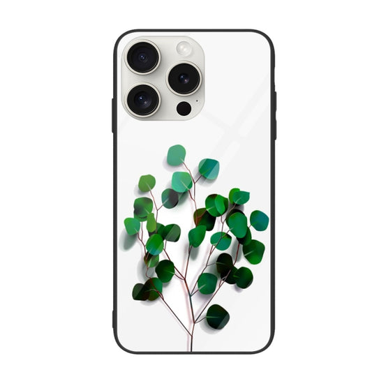 For iPhone 16 Pro Max Colorful Painted Glass Phone Case(Sapling) - iPhone 16 Pro Max Cases by PMC Jewellery | Online Shopping South Africa | PMC Jewellery | Buy Now Pay Later Mobicred