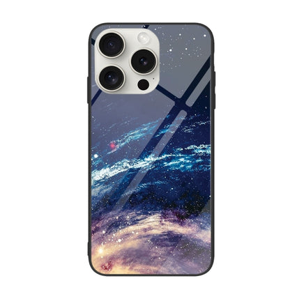 For iPhone 16 Pro Colorful Painted Glass Phone Case(Starry Sky) - iPhone 16 Pro Cases by PMC Jewellery | Online Shopping South Africa | PMC Jewellery | Buy Now Pay Later Mobicred