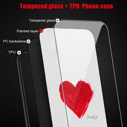 For iPhone 16 Plus Colorful Painted Glass Phone Case(Red Heart) - iPhone 16 Plus Cases by PMC Jewellery | Online Shopping South Africa | PMC Jewellery | Buy Now Pay Later Mobicred