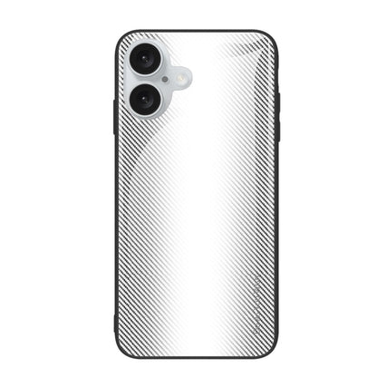 For iPhone 16 Plus Texture Gradient Glass TPU Phone Case(White) - iPhone 16 Plus Cases by PMC Jewellery | Online Shopping South Africa | PMC Jewellery | Buy Now Pay Later Mobicred